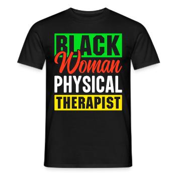 PT Physiotherapie Physiotherapeutin Job - Männer T-Shirt - Schwarz - Vorne - AI Model Male 178 light (178cm)