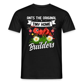 Les fourmis, les premiers constructeurs de petites maisons - T-shirt homme - noir - Devant - AI Model Male 178 light (178cm)