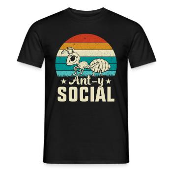 Ant-y social - Men's T-Shirt - black - Front - AI Model Male 178 light (178cm)