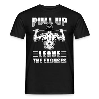 Fitness Workout Training Exercise Pull-Up - Men's T-Shirt - black - Front - AI Model Male 178 light (178cm)
