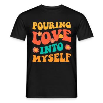 Motivation Self Love Positivity Love You - Men's T-Shirt - black - Front - AI Model Male 178 light (178cm)