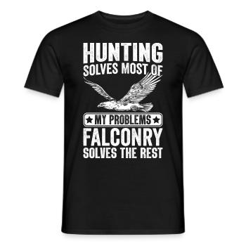 Hunter Falconry - Men's T-Shirt - black - Front - AI Model Male 178 light (178cm)