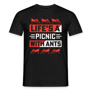 Life's a picnic with ants - Men's T-Shirt - black - Front - AI Model Male 178 light (178cm)