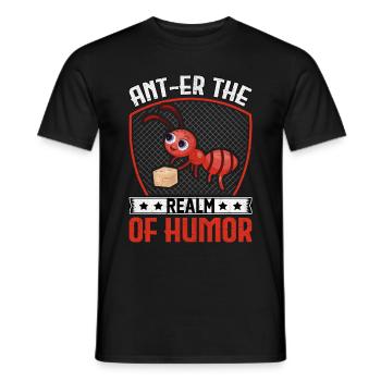 Ant-er le royaume de l'humour - T-shirt homme - noir - Devant - AI Model Male 178 light (178cm)