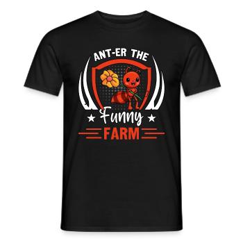 Ant-er the funny farm - Men's T-Shirt - black - Front - AI Model Male 178 light (178cm)