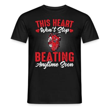 Récupération d’une opération à cœur ouvert - T-shirt homme - noir - Devant - AI Model Male 178 light (178cm)