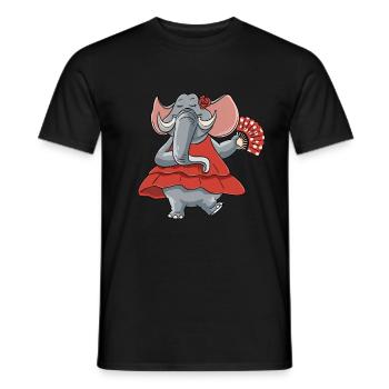 Dancing Elephant Flamenco Dance Teacher - Men's T-Shirt - black - Front - AI Model Male 178 light (178cm)
