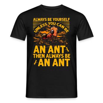 Ant funny saying - Men's T-Shirt - black - Front - AI Model Male 178 light (178cm)