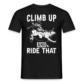 Bull Rider Bull Riding Cowboy - Men's T-Shirt - black - Front - AI Model Male 178 light (178cm)