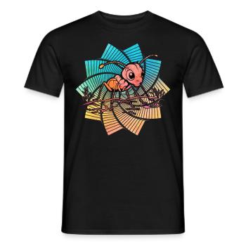 Ameise Retro - Männer T-Shirt - Schwarz - Vorne - AI Model Male 178 light (178cm)