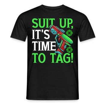 Lustiger Laser Tag Spieler - Männer T-Shirt - Schwarz - Vorne - AI Model Male 178 light (178cm)