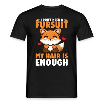 Furry Fandom Fursona Fuchs - Männer T-Shirt - Schwarz - Vorne - AI Model Male 178 light (178cm)