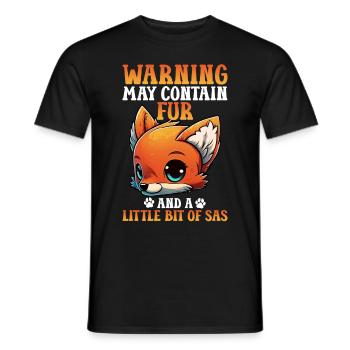 Furry Fandom Fursona Fursuit - Männer T-Shirt - Schwarz - Vorne - AI Model Male 178 light (178cm)