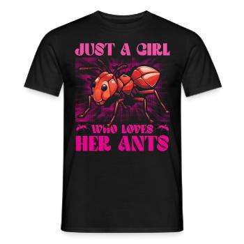 Just a Girl who loves her Ants - Men's T-Shirt - black - Front - AI Model Male 178 light (178cm)