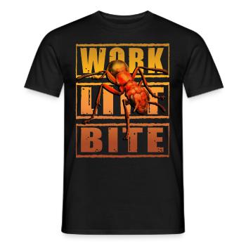 Work Lift Bite Ant - Men's T-Shirt - black - Front - AI Model Male 178 light (178cm)