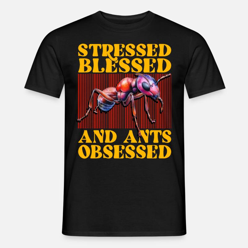 Stressed bless and Ants obsessed - Männer T-Shirt - Schwarz