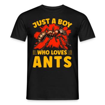 Juste un garçon qui aime les fourmis - T-shirt homme - noir - Devant - AI Model Male 178 light (178cm)
