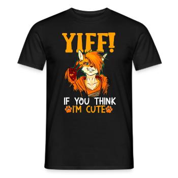 Furry Fandom Fursona Fursuit Fuchs - Männer T-Shirt - Schwarz - Vorne - AI Model Male 178 light (178cm)