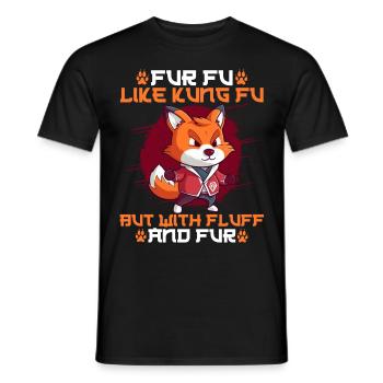 Furry Fandom Fursona Fuchs - Männer T-Shirt - Schwarz - Vorne - AI Model Male 178 light (178cm)