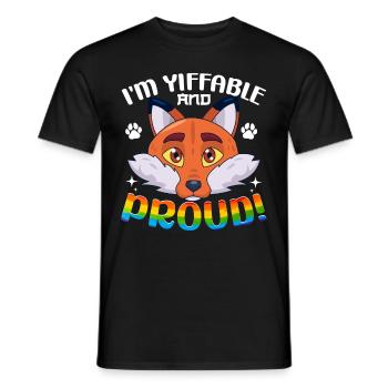 Furry Fandom Fursona Fursuit Fuchs - Männer T-Shirt - Schwarz - Vorne - AI Model Male 178 light (178cm)
