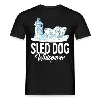 Mushing Dog Sledding Musher - Men's T-Shirt - black - Front - AI Model Male 178 light (178cm)