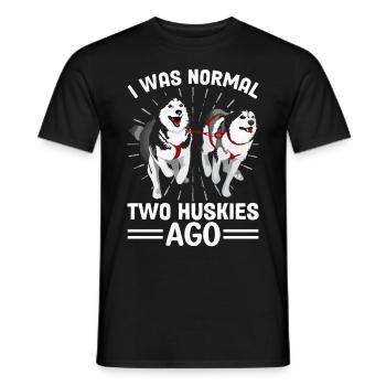 Mushing Hundeschlittenfahrt Siberian Husky - Männer T-Shirt - Schwarz - Vorne - AI Model Male 178 light (178cm)