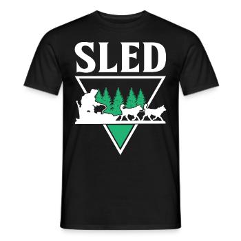 Mushing Hundeschlittenfahrt Musher - Männer T-Shirt - Schwarz - Vorne - AI Model Male 178 light (178cm)
