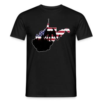 Mothman USA Flag Map Cryptid Cryptozoology - Men's T-Shirt - black - Front - AI Model Male 178 light (178cm)
