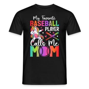 Maman de baseball - T-shirt homme - noir - Devant - AI Model Male 178 light (178cm)