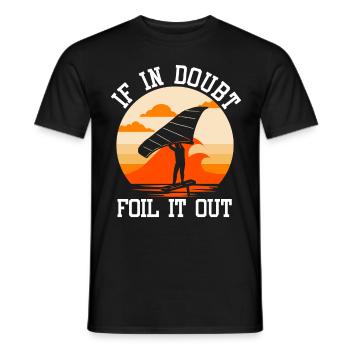Wingsurfing Foil Wing Wing Boarding Wing Foiling - Men's T-Shirt - black - Front - AI Model Male 178 light (178cm)