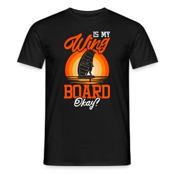 Wingsurfing Foil Wing Wing Boarding Wing Foiling - Men's T-Shirt - black - Front - AI Model Male 178 light (178cm)