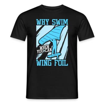 Wingsurfing Foil Wing Wing Boarding Wing Foiling - Men's T-Shirt - black - Front - AI Model Male 178 light (178cm)