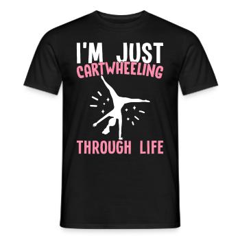 Cartwheel Gymnastics Cheerleading - Men's T-Shirt - black - Front - AI Model Male 178 light (178cm)