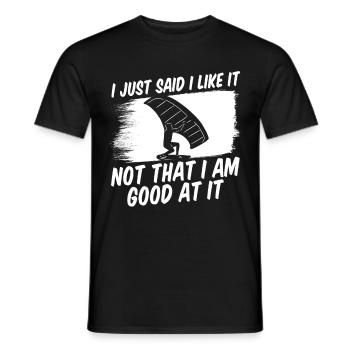 Wingsurfing Foil Wing Wing Boarding Wing Foiling - Men's T-Shirt - black - Front - AI Model Male 178 light (178cm)