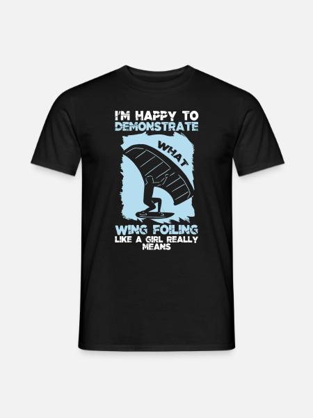 Wingsurfing Foil Wing Wing Boarding Wing Foiling - Männer T-Shirt - Schwarz