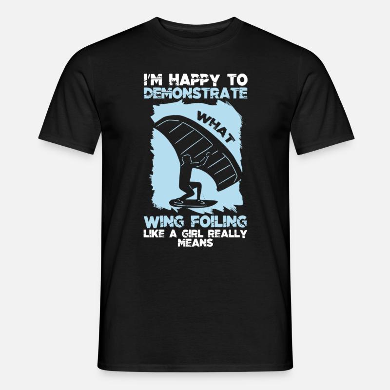 Wingsurfing Foil Wing Wing Boarding Wing Foiling - Männer T-Shirt - Schwarz