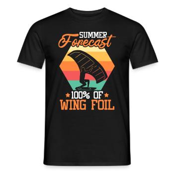Wingsurfing Foil Wing Wing Boarding Wing Foiling - Men's T-Shirt - black - Front - AI Model Male 178 light (178cm)