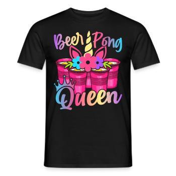 Bier-Pong-Mädchen-Trinkspiel - Männer T-Shirt - Schwarz - Vorne - AI Model Male 178 light (178cm)