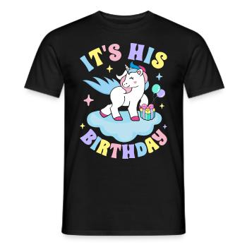 Fête d’anniversaire de fille - T-shirt homme - noir - Devant - AI Model Male 178 light (178cm)