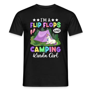 Camping-car Camping Fille Camper - T-shirt homme - noir - Devant - AI Model Male 178 light (178cm)