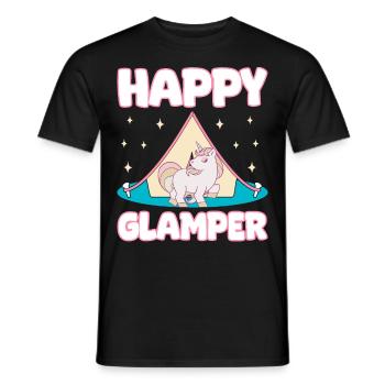 Glamping Wohnmobil Camping - Männer T-Shirt - Schwarz - Vorne - AI Model Male 178 light (178cm)