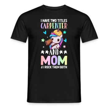 Carpentry Woodworker - Men's T-Shirt - black - Front - AI Model Male 178 light (178cm)
