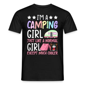 Femme Camper Camping-car Camping - T-shirt homme - noir - Devant - AI Model Male 178 light (178cm)
