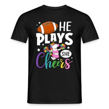 Lustiger Spieler Cheerleading Cheerleader - Männer T-Shirt - Schwarz - Vorne - AI Model Male 178 light (178cm)