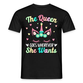 Chess Girl Chess Player - Men's T-Shirt - black - Front - AI Model Male 178 light (178cm)