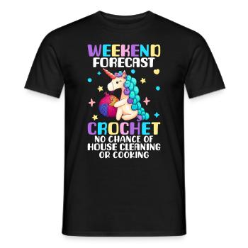 Häkeln - Männer T-Shirt - Schwarz - Vorne - AI Model Male 178 light (178cm)