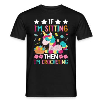 Crochet Tricot - T-shirt homme - noir - Devant - AI Model Male 178 light (178cm)