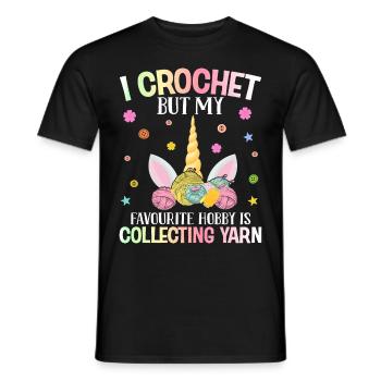 Crochet Crochet Yarn Lover - T-shirt homme - noir - Devant - AI Model Male 178 light (178cm)