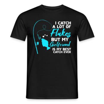Fischer-Fischfänger, Fischer-Angelrute, - Männer T-Shirt - Schwarz - Vorne - AI Model Male 178 light (178cm)