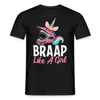 Dirt Bike Girl Weiblicher Dirt Biker - Männer T-Shirt - Schwarz - Vorne - AI Model Male 178 light (178cm)